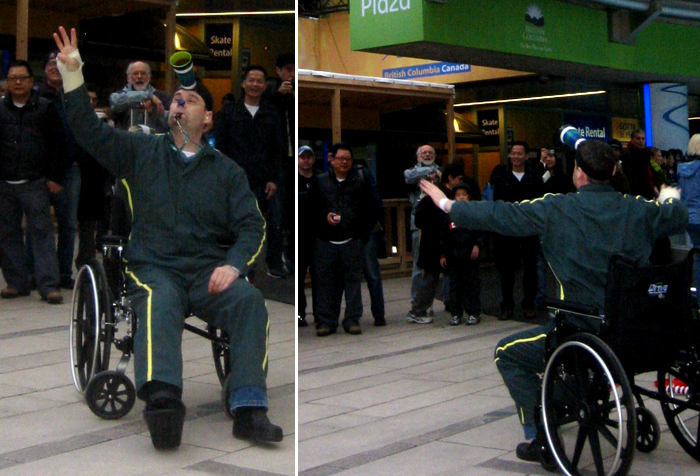 Performing at Robson Square in downtown Vancouver